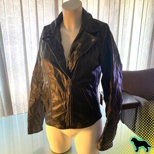 Abercrombie & Fitch Faux Leather Jacket Black Size M Medium Moto Motorcycle